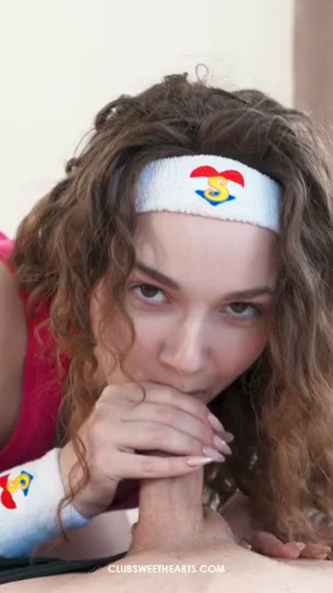 Babe Blowjob Brunette Cute Teen Porn GIF by adultprime