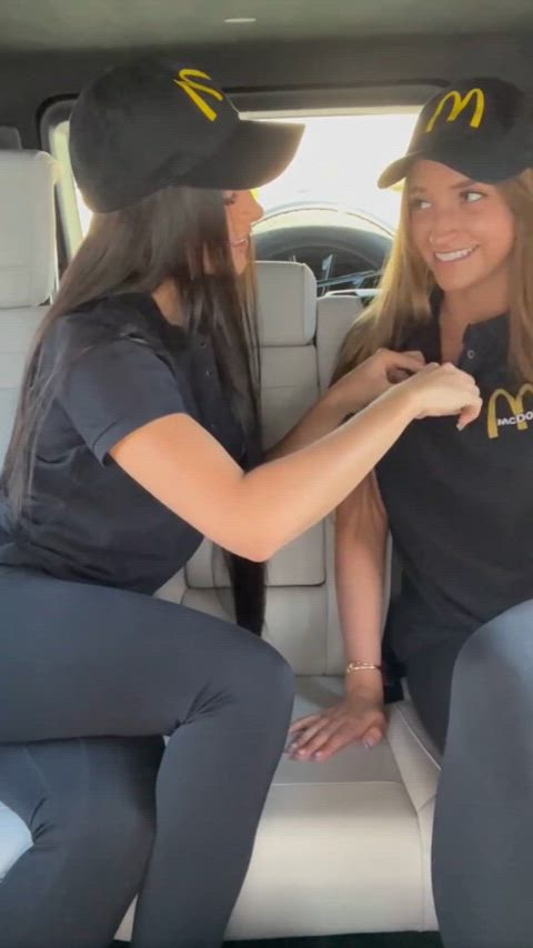 Girls from McDonald's taking a break