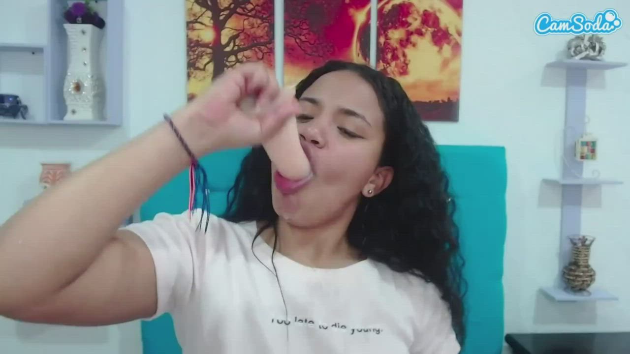 Blowjob Camgirl Curvy Deepthroat Latina Tease Webcam Porn GIF by camsoda
