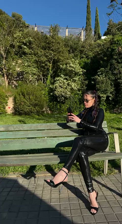 Wearing a latex catsuit in summer....