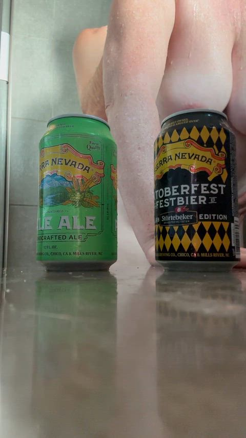 Standing doggy and drink in the shower.