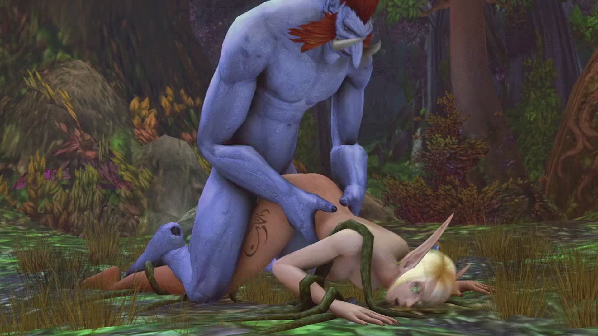 Blood elf defeated by a druid (TheGWorks)