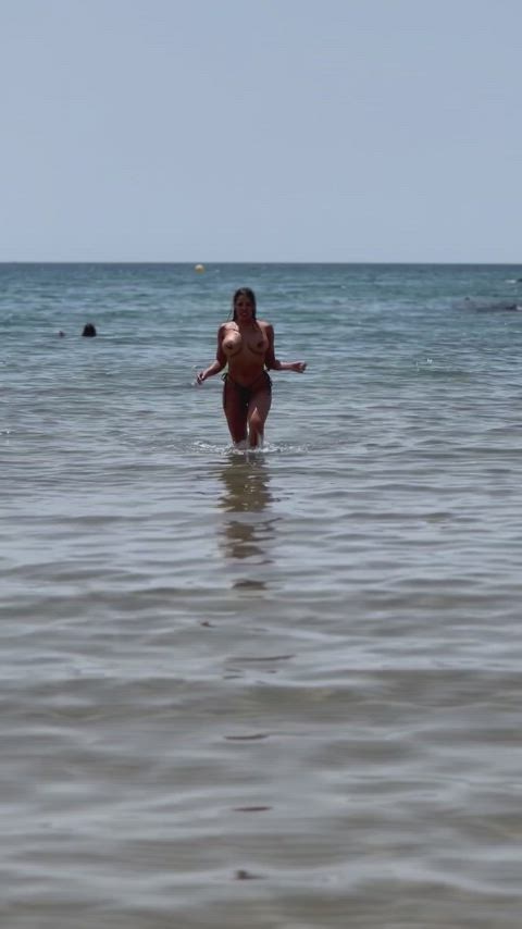 Busty Beach Babe