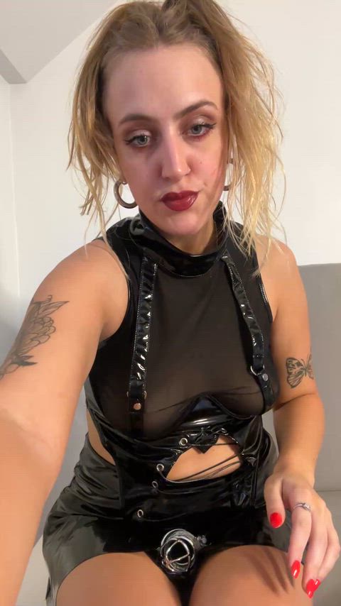 The sound of the latex crunching is the soundtrack to your penance and my rejoicing.