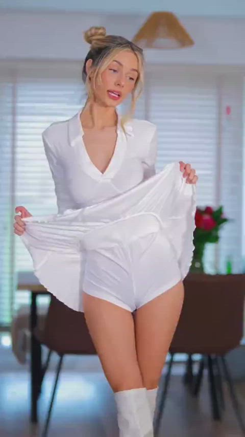 Amateur Babe Blonde Camel Toe Homemade Non-nude Sheer Clothes Porn GIF by jeffpitch