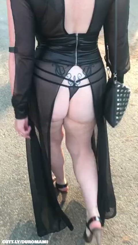 Amateur Hotwife MILF Mature See Through Clothing Sheer Clothes Walking Porn GIF by duromami