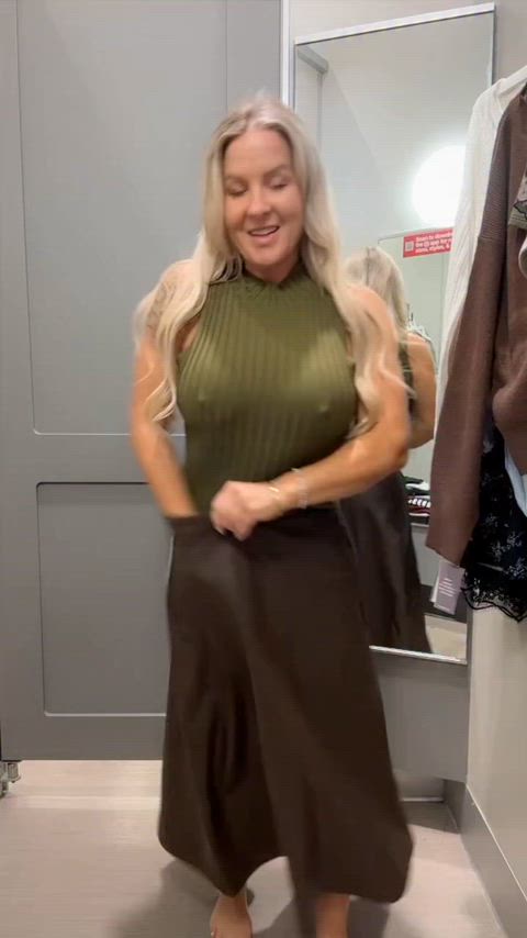 This was the first time since my second puberty made me much older and a woman that I was actually having fun! The look the assistant gave me as I dragged you into the change room with me! “She thought I was your mom!” I giggled. Truth was you were 2 months older than me! RP