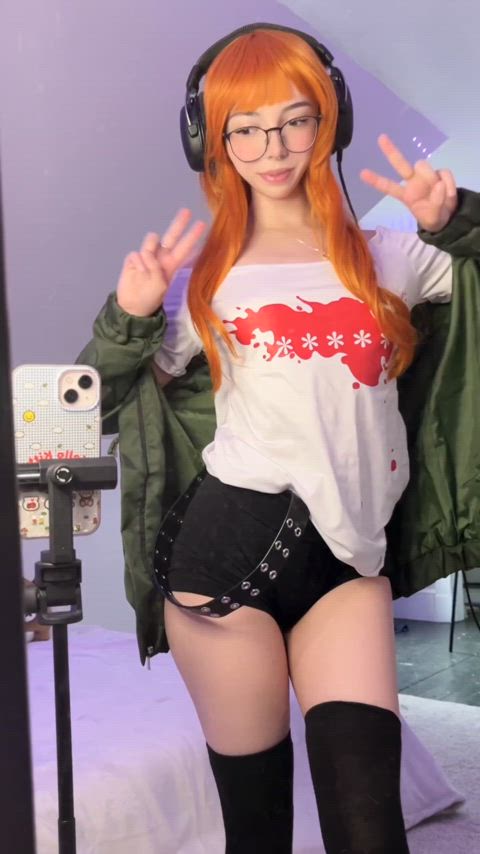 18 Years Old Asian Cosplay Cute OnlyFans Petite Rule34 Small Tits Solo Teen Porn GIF by miamiaof