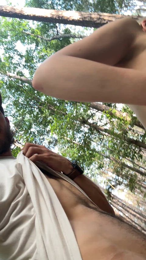 Stopped for a quick fuck on the trail