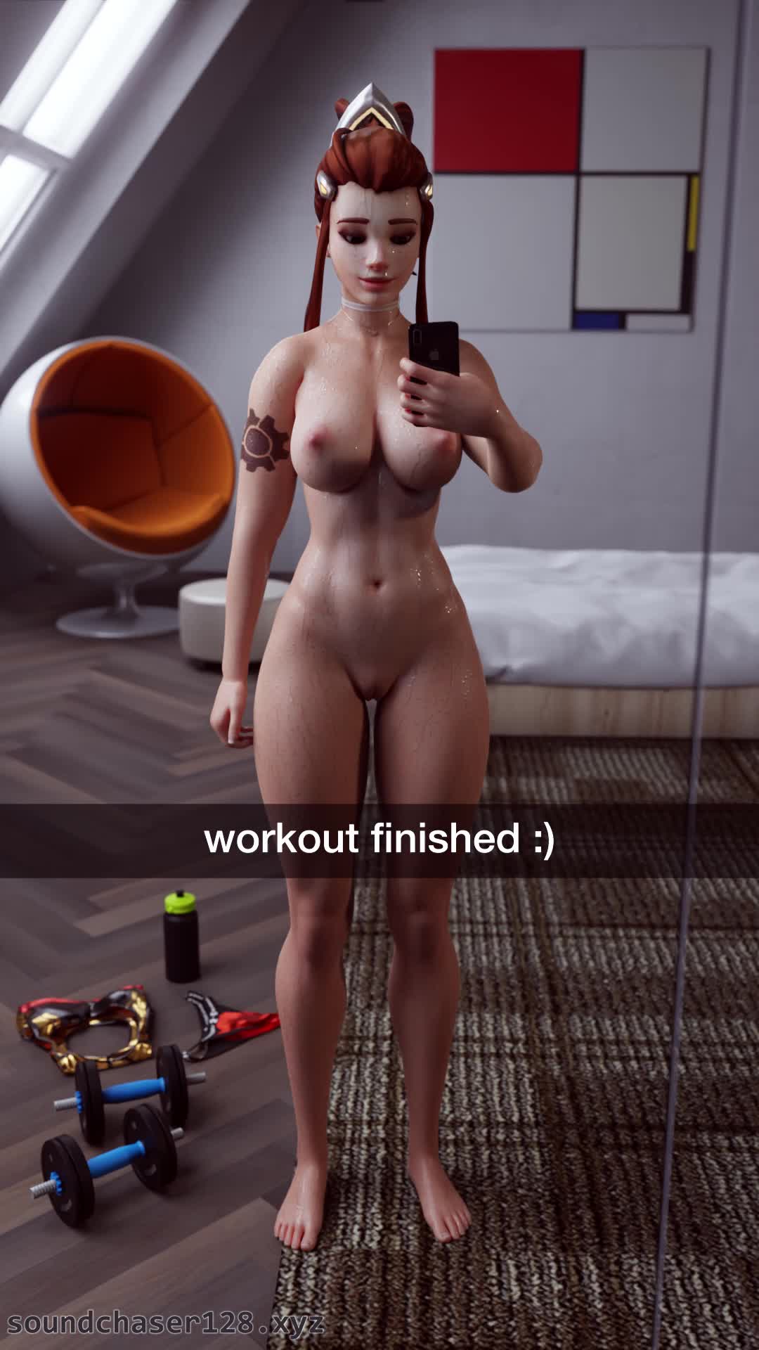 Brigitte after a workout