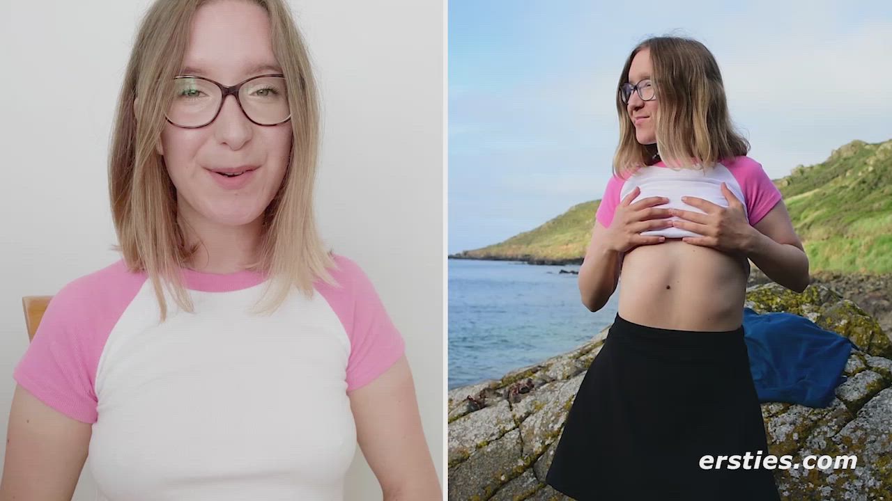 Cute Exhibitionism Glasses Public Porn GIF by ersties