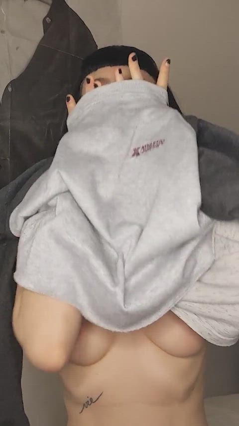 Babe Boobs Brunette Cute Hairy Lesbian Natural Tits Petite Solo Porn GIF by ersties
