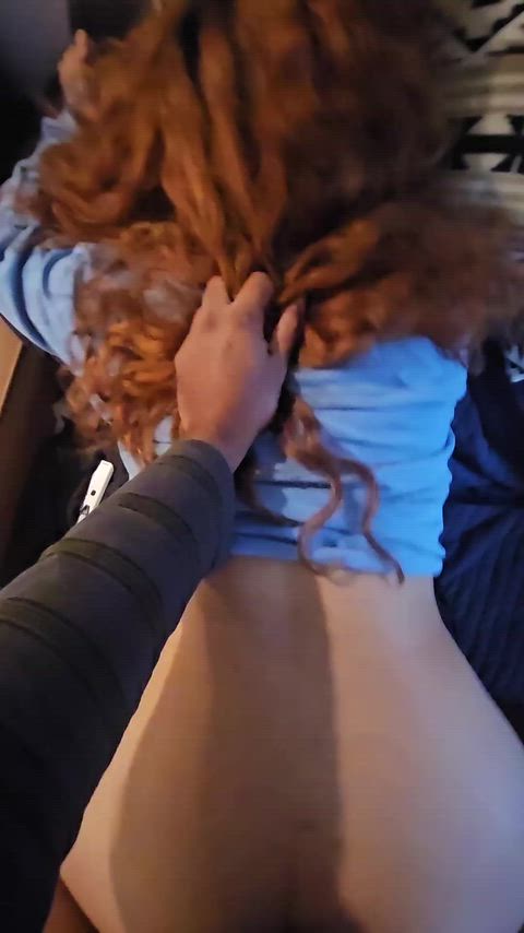 Little redhead taking in bbc