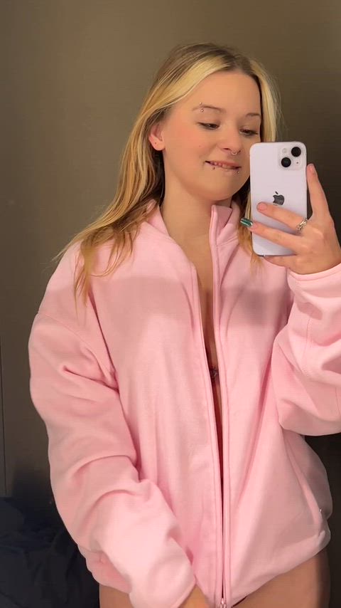 My horny mood is only growing in the fitting room, so you definitely need to join me