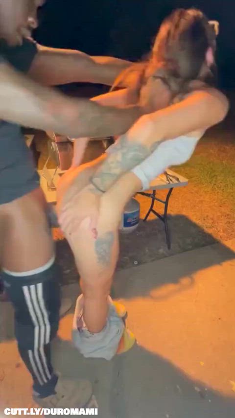 Amateur BBC Cum On Ass Cumshot Hair Pulling Hardcore Interracial Rough Standing Doggy Porn GIF by duromami