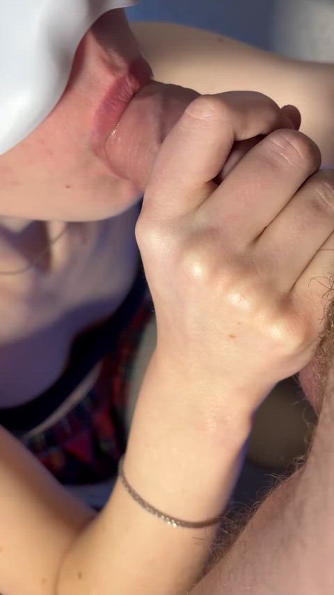 I love to caress the most sensitive part of his penis