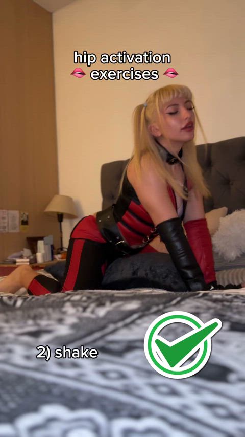 doing hip activation exercise while wearing some leather