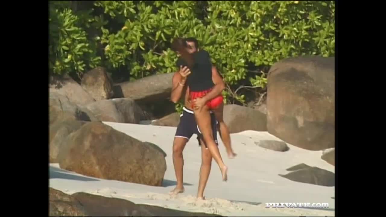 banging on a beach in Europe