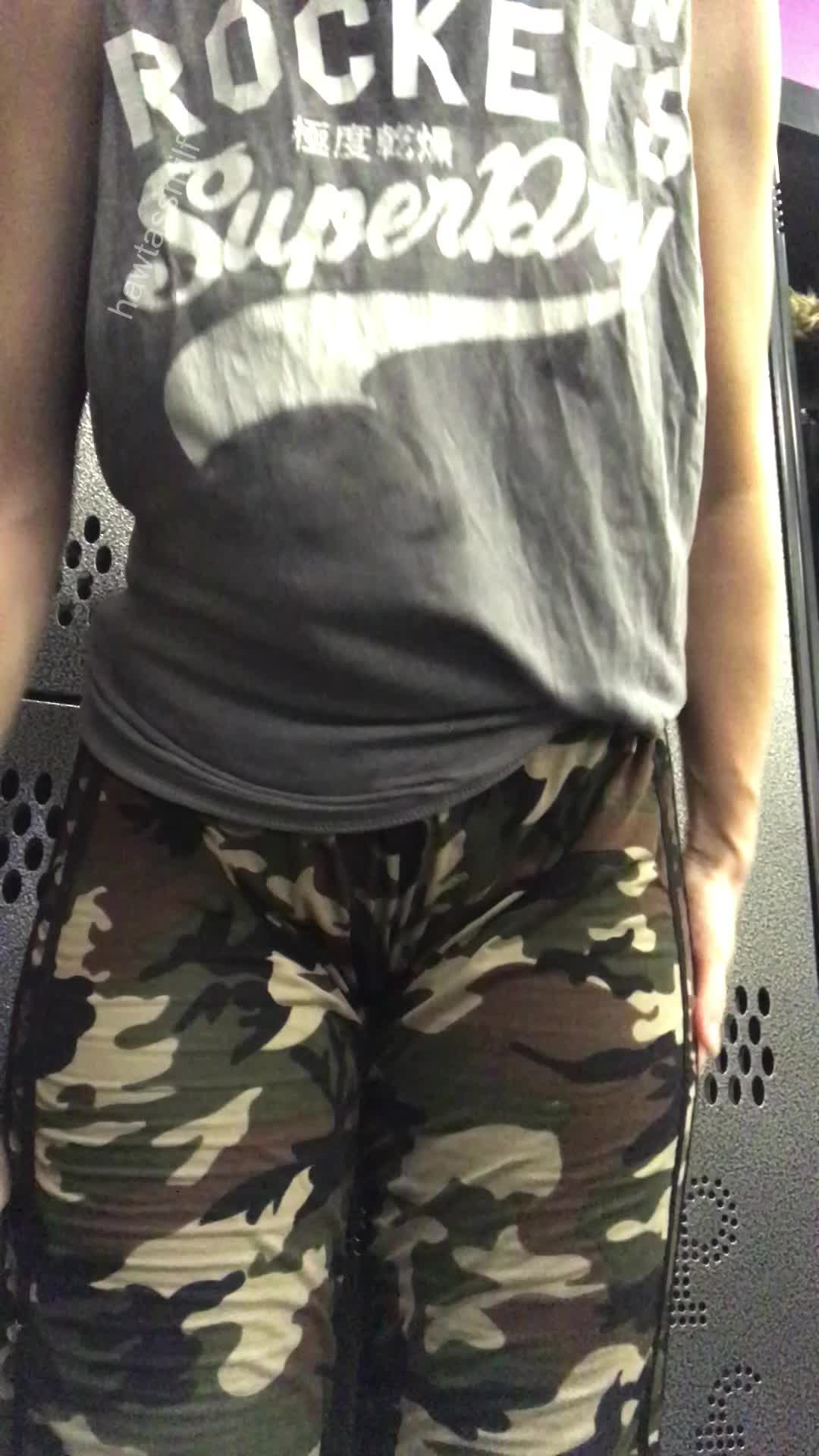 In the locker room. can you spot the jiggle?