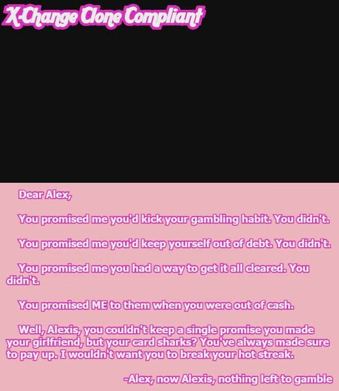 (NNN 13) Alex, now Alexis, nothing left to gamble