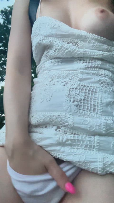 Strawberry Fingers and Dildo with a View