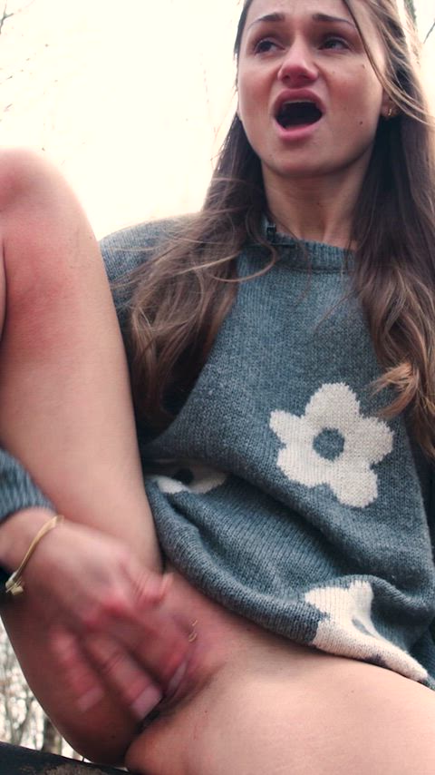Amateur Boobs Clit Rubbing Cute Masturbating Moaning NSFW Outdoor Pussy Solo Porn GIF by ersties