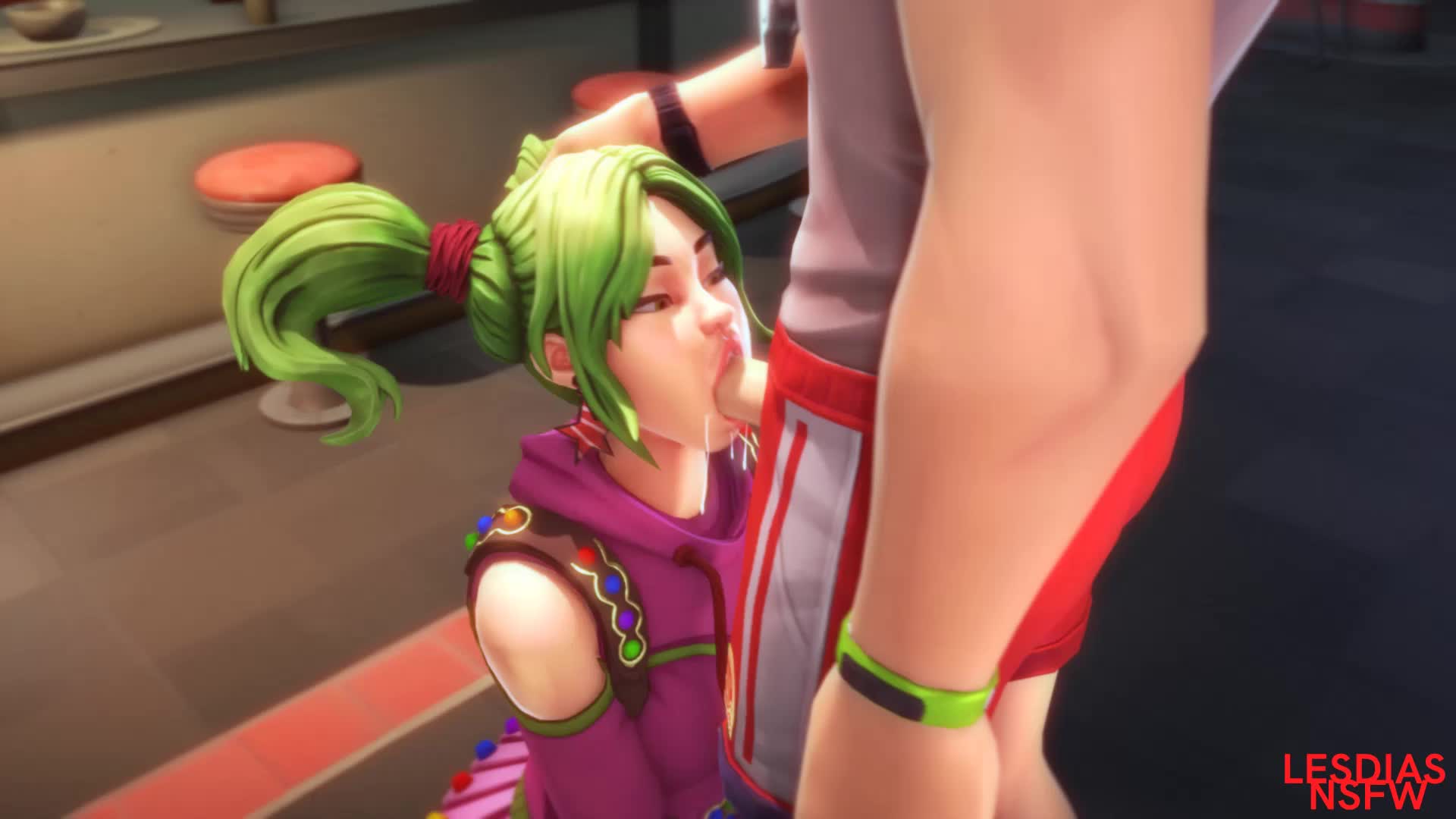 Zoey gives a casual blowjob