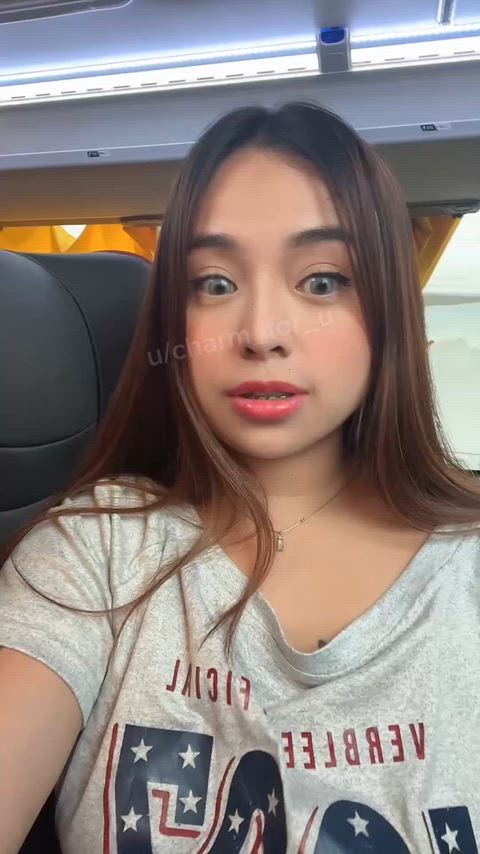 showing my boobs at the bus. I think they saw me