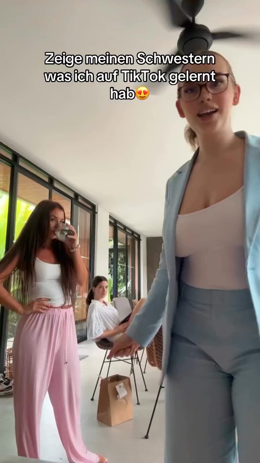 She spits out her drink