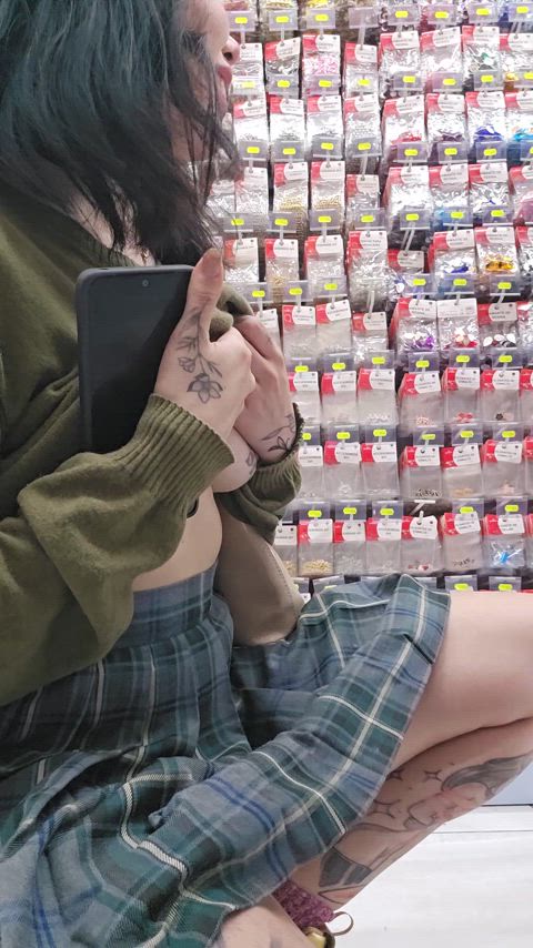 Flashing our tits at the crafts aisle
