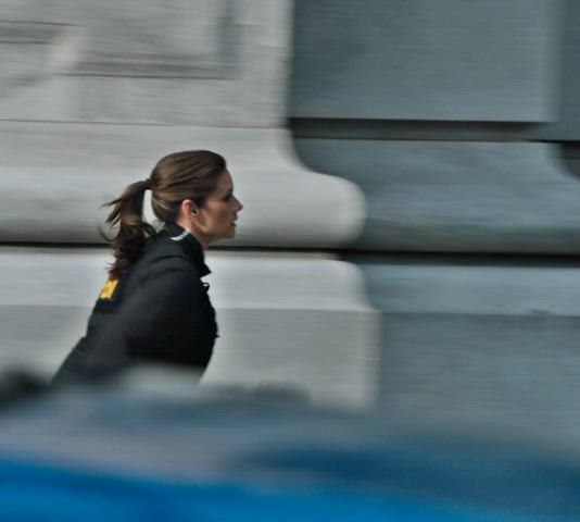 Missy Peregrym  Running in , THE FBI. Federal Booty Inspcector