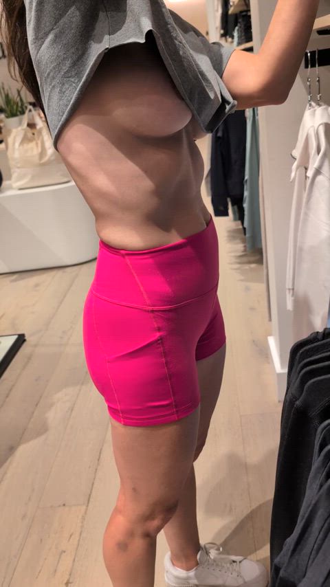 Dared to shop in a short crop top [f]