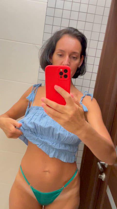 Displaying my small yet adorable natural breasts