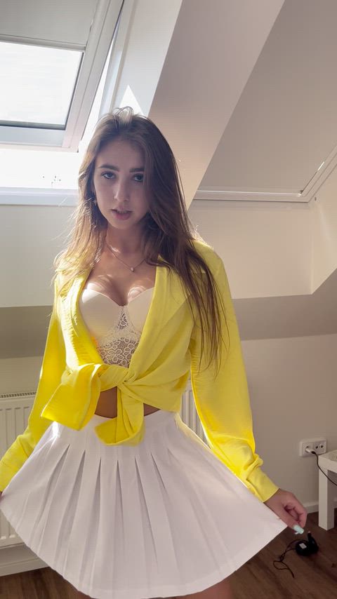 Sharing the view under my skirt before I go out