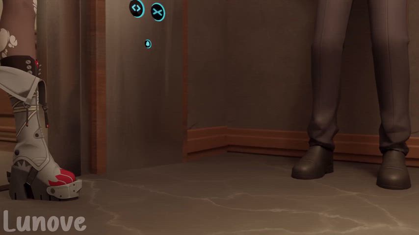 Jane Doe giving head on the elevator [Zenless Zone Zero] (Lunove3D)