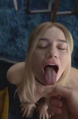 Big Tits Blonde Boobs Choker Cumshot Facial Huge Tits Jerk Off Tits Porn GIF by populardick