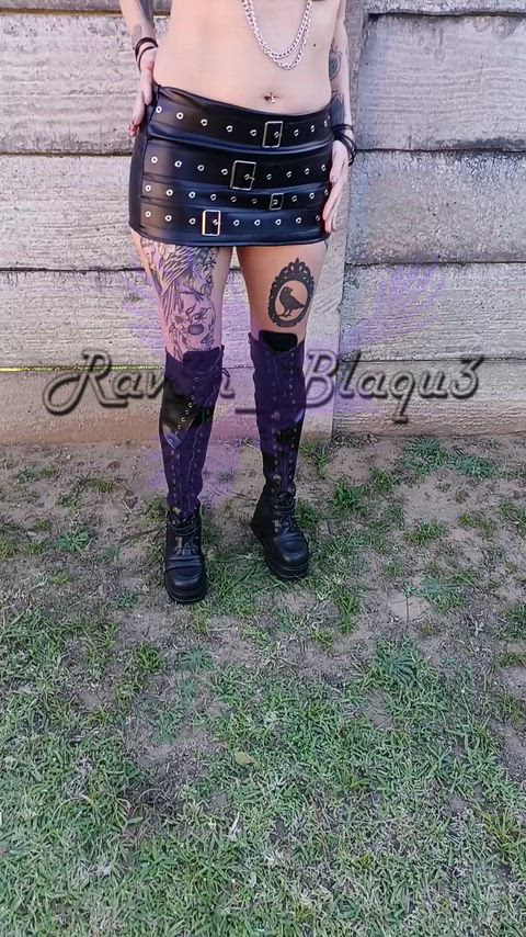 Loving my new leather skirt...