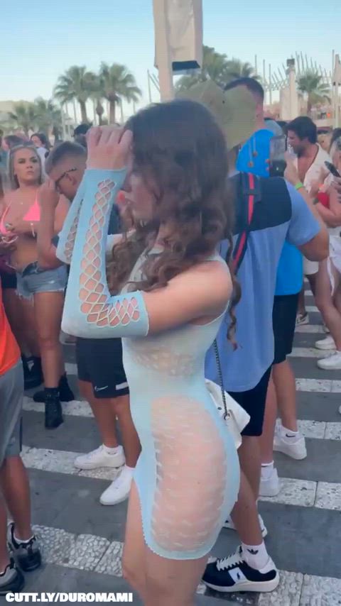 Amateur Dancing Dress Festival Flashing Public See Through Clothing Sheer Clothes Slutty Porn GIF by duromami