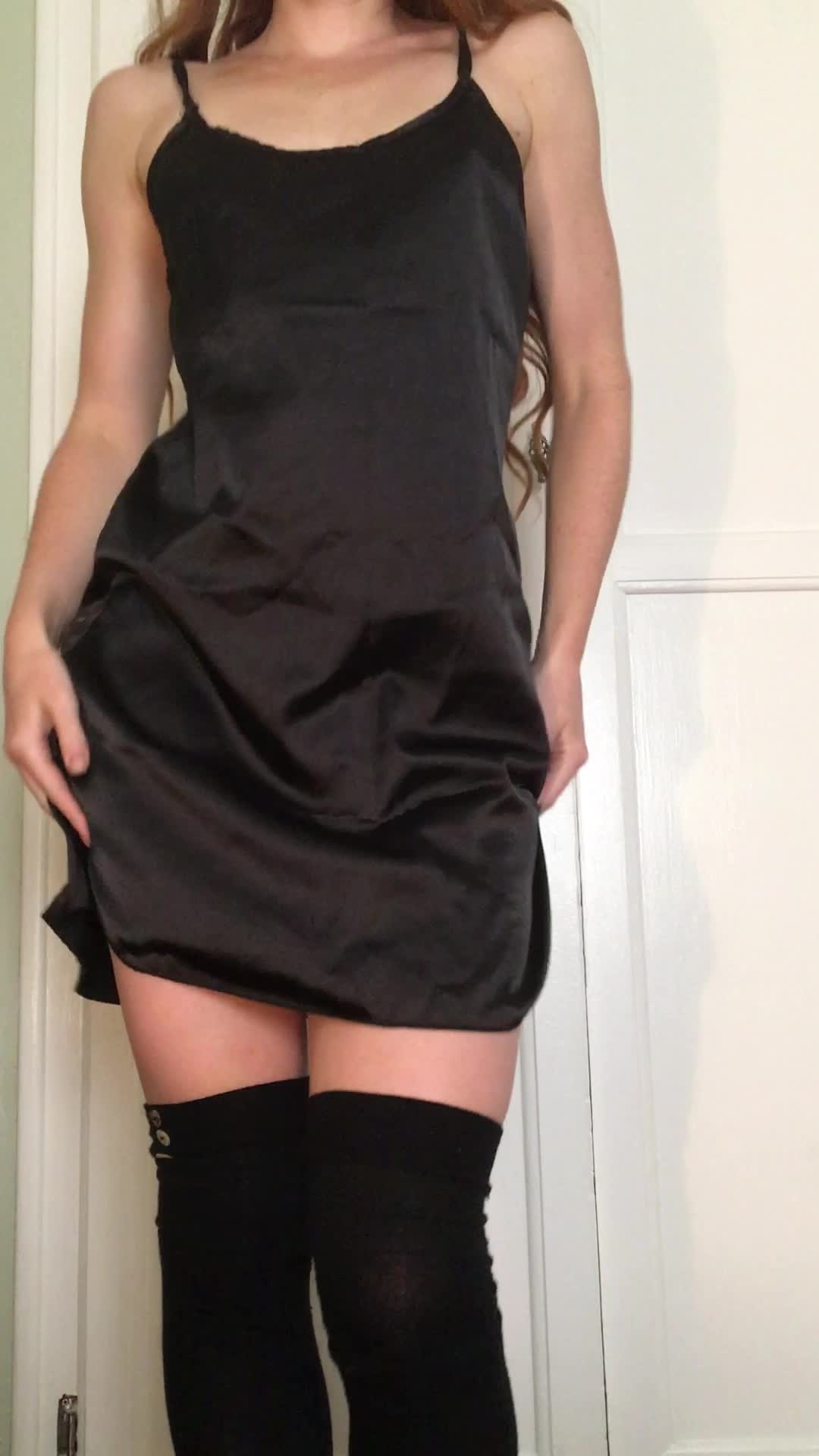 Silk nightgown & knee high socks 😘