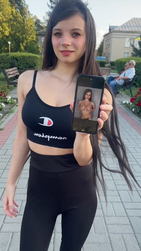 Those old people in the background would definitely like to take a quick look at my boobs