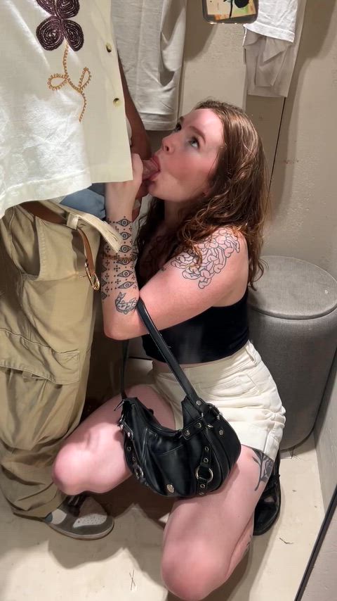 I got distracted by his cock while out shopping