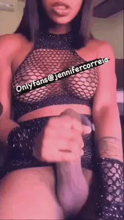 BabeCock Cock Cock Milking Cum Cum In Mouth Cum On Tits Cumshot Fishnet Trans Trans Woman Porn GIF by jakula
