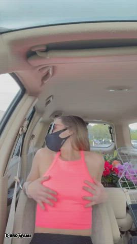 Amateur Ass Boobs Car Exhibitionism Exhibitionist Flashing Public Porn GIF by duromami