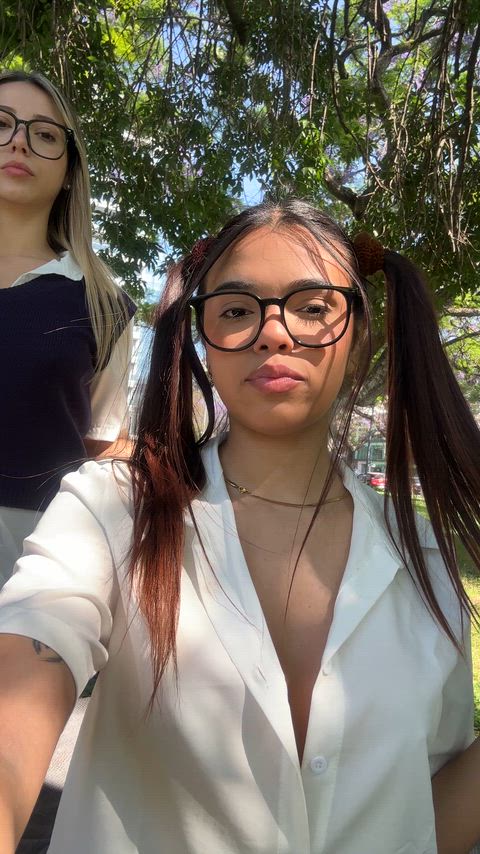 Two girls daring you to look twice