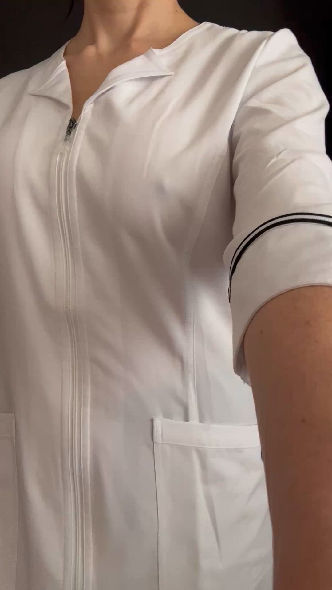 Big titties, no bra, off to work now