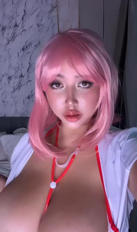 Amateur Big Tits Boobs Cosplay Costume Huge Tits Natural Tits Nurse Tit Worship Uniform Porn GIF by populardick