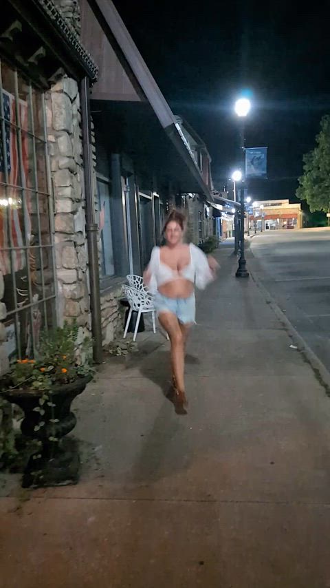 Bouncing out on a public street!