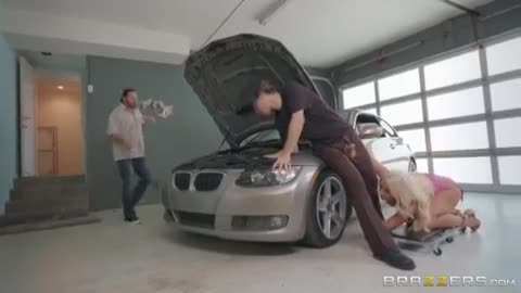 Hotwife Nicolette Shea Gives Mechanic Guy Asneaky Blowjob