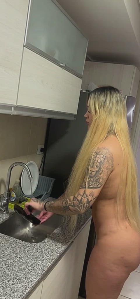 Making sure everything is ready and clean for daddy