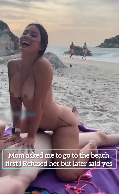 Step mom took me to a nude beachamd I fucked her in doggy